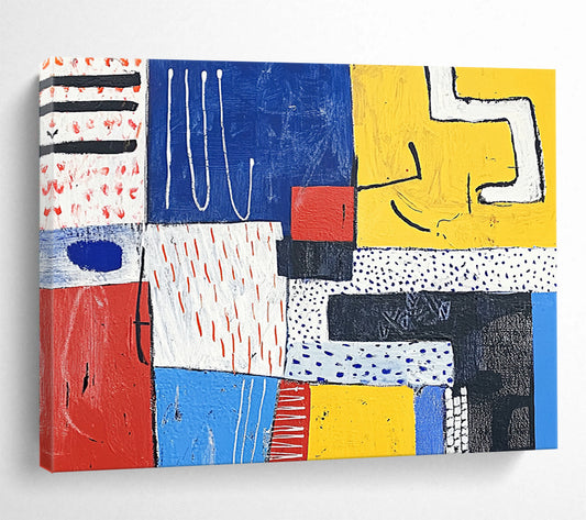 “Color - Block Abstract” - Mixed bright colors, geometric shapes, Abstract Painting On Canvas HB0556