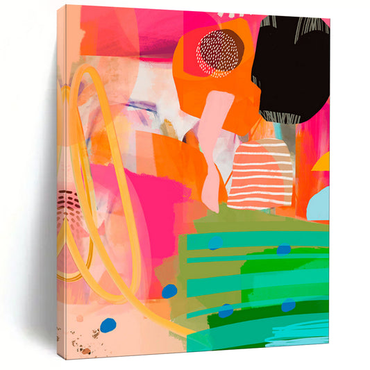 Dynamic & Energetic Hand-Painted Custom Abstract Painting for Bar & Hotel LargeART2010