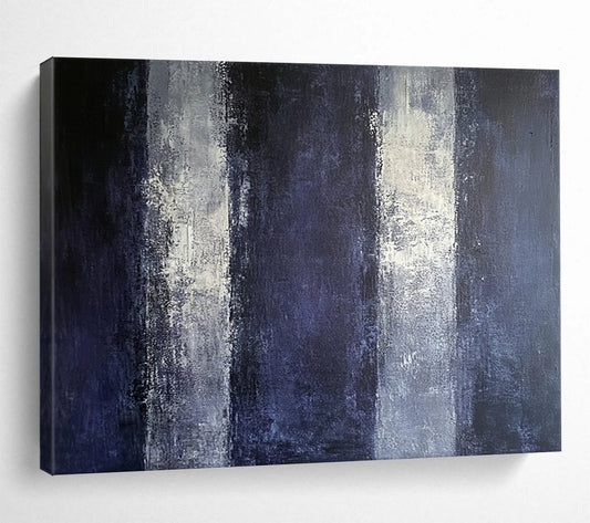 “Moody Purple Stripes” - Purple, Gray, Black, Abstract Vertical Strokes Painting On Canvas HB1034