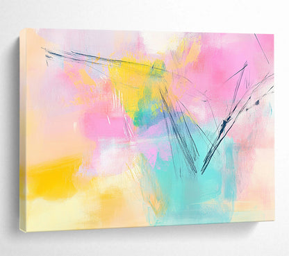 “Pastel Abstract Strokes” - Pink, Yellow, Green, Blue, Purple - Soft Abstract Strokes - Acrylic Painting HB1322