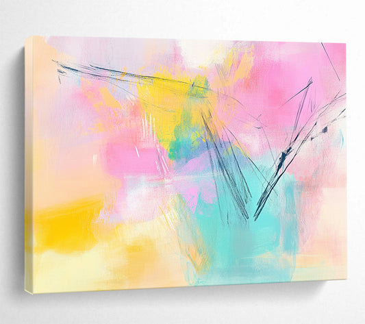 “Pastel Abstract Strokes” - Pink, Yellow, Green, Blue, Purple - Soft Abstract Strokes - Acrylic Painting HB1322