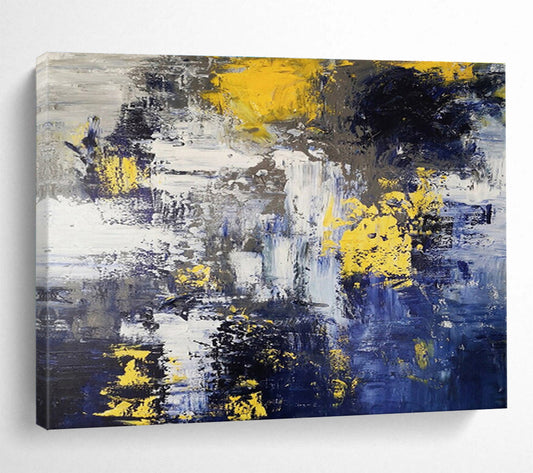 Sophisticated & Stunning Hand - Painted Textured Abstract Canvas for Office & Bedroom DKH649