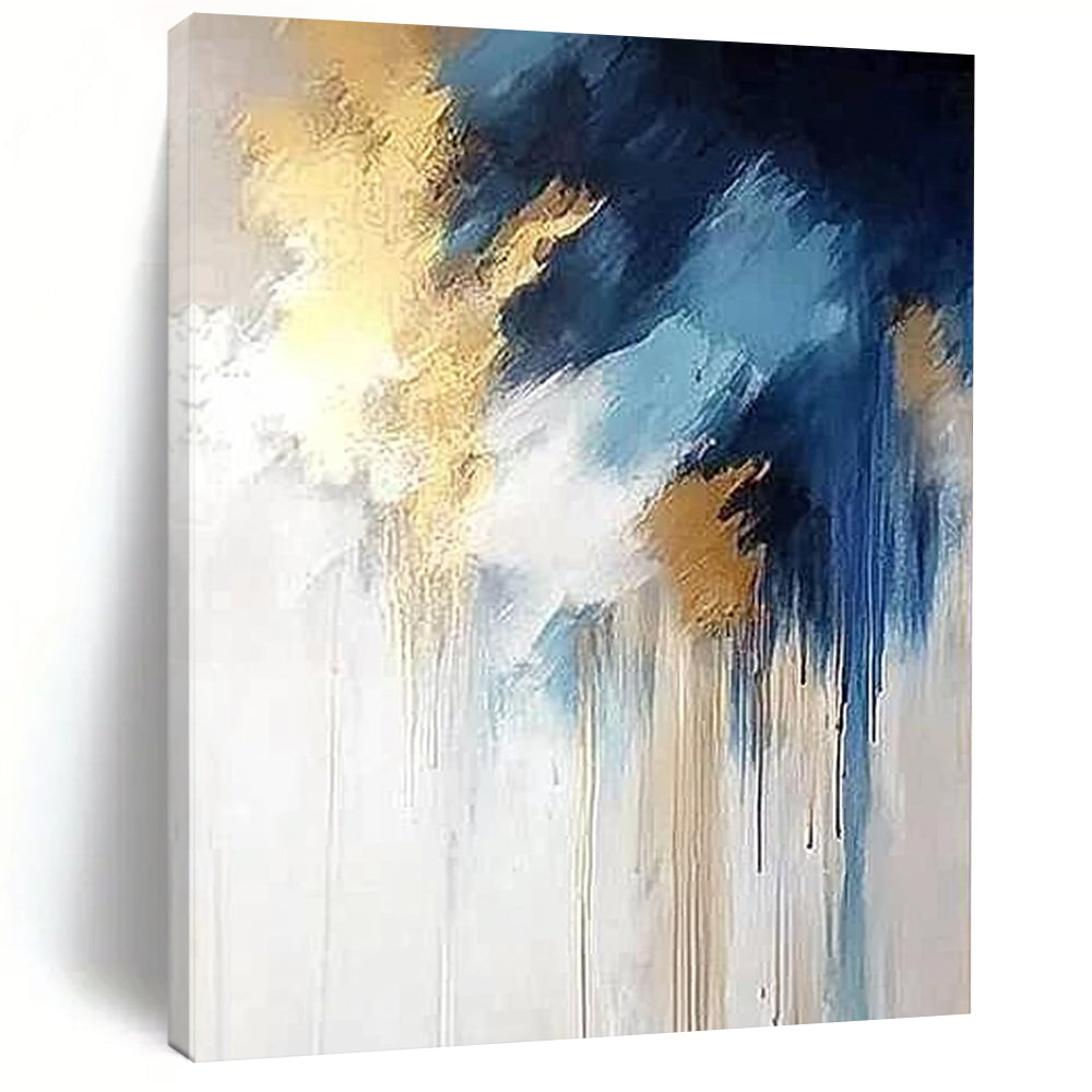 Contemporary hand-painted abstract artwork featuring vibrant colors and dynamic shapes, perfect for enhancing modern living spaces and inspiring creativity. DLZ1764