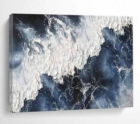 Textured Ocean Wave - Dramatic Coastal Living Room Art DLZ250