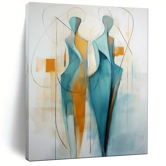 Custom Hand-Painted Abstract Mural for Dining Room & Living Room LargeART1888