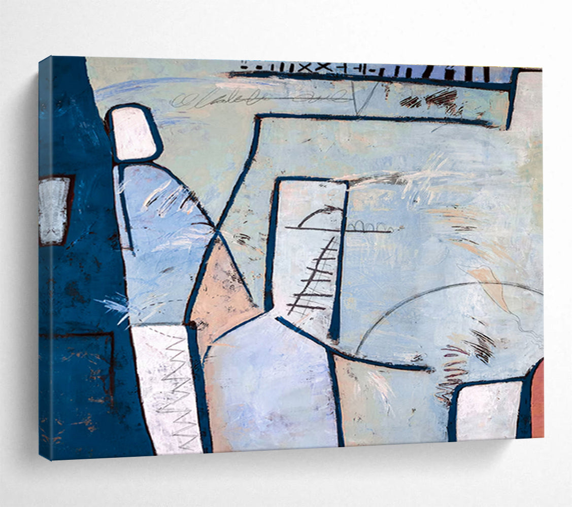 Oversized Hand - Painted Abstract Wall Mural for Living Room & Bar DKH547