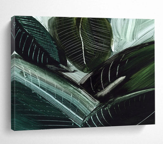 Dark Green Leaf Abstract: Bringing Natural Vitality to the Space DLZ144
