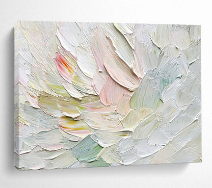 “Textured Pastel Petals” - Pastel Colors, Textured Floral Painting On Canvas HB0715