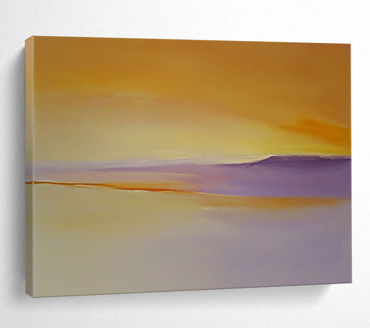 “Sunset Horizons” - Orange, Purple, Yellow, Abstract Dusk - Color - Field Acrylic Painting HB1508