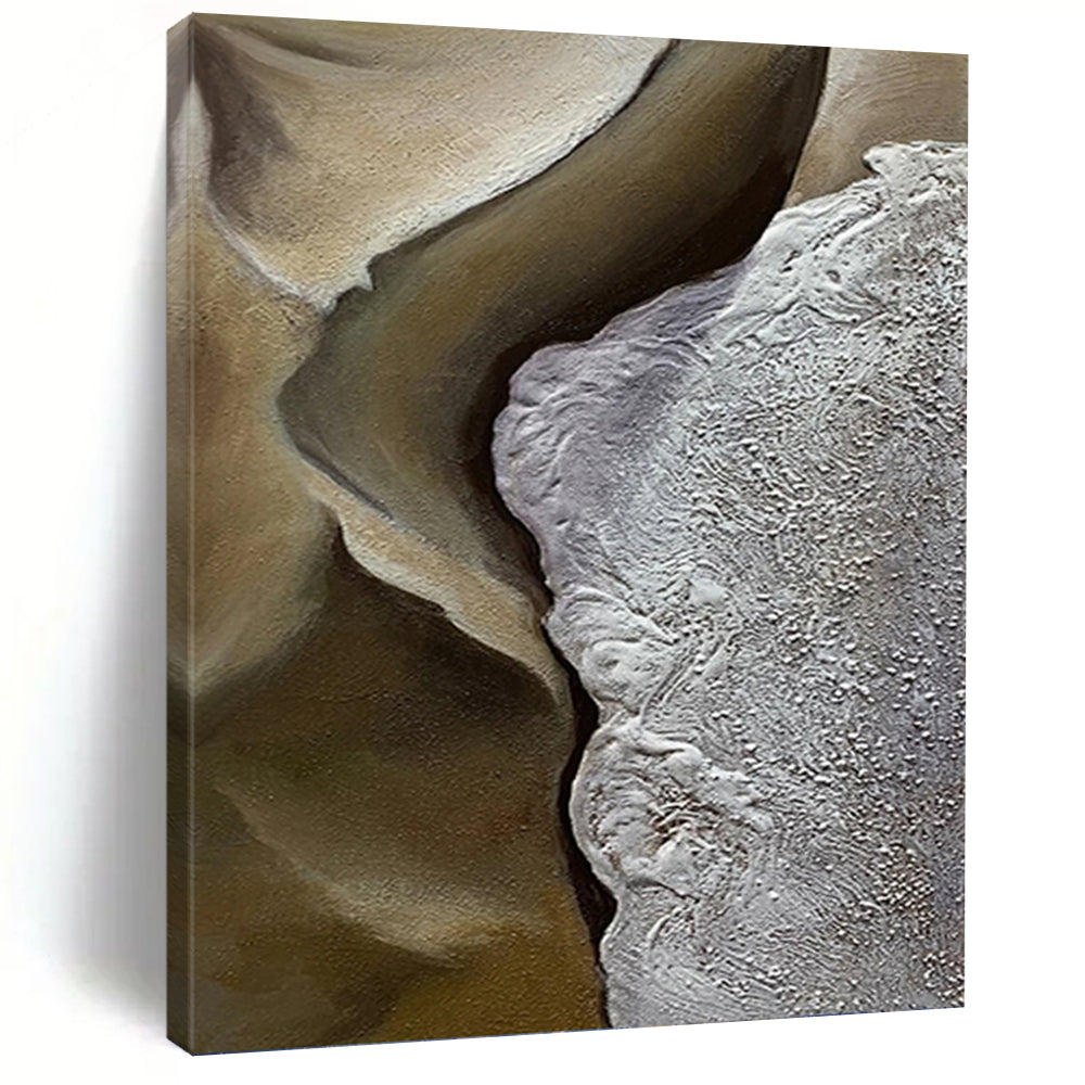 Large - Format Hand - Painted Custom Textured Abstract Painting for Entryway & Hotel Suite DKH0987
