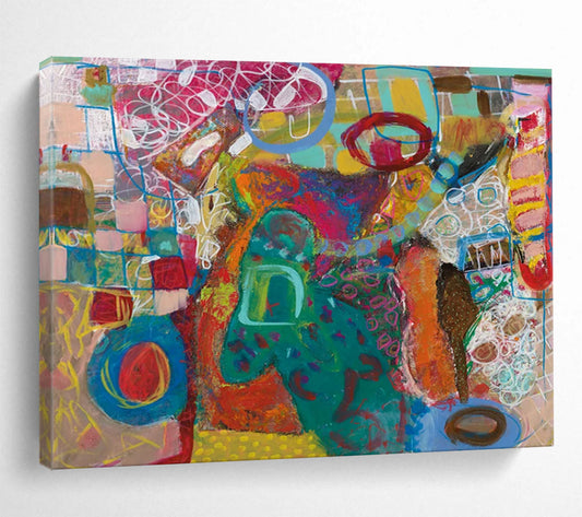 Bright Abstract Expressionism - Playful Living Room or Nursery Decor DLZ244