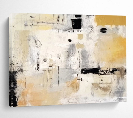 Neutral Tones Abstract - Sophisticated Living Room Art DLZ061