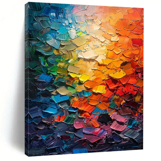Tall - Standing Vertical Hand - Painted Custom Abstract Canvas (with Three - Dimensional Textures) for Office and Entryway DKH1555
