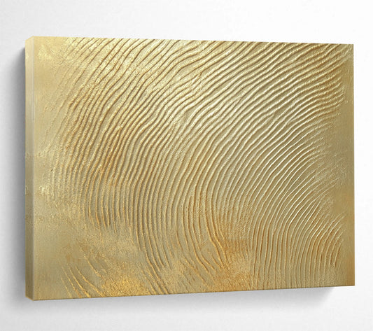 “Golden Ripple Texture” - Gold, Textured Abstract Painting On Canvas HB0725