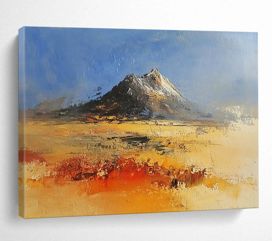 “Impasto Mountain Landscape in Warm Hues” - Impressionist - Inspired Painting On Canvas HB0521