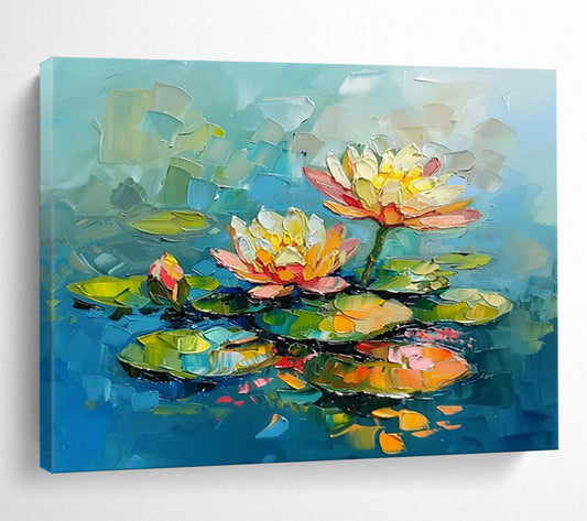 Colorful Water Lilies - Fresh Bathroom Oasis DLZ088