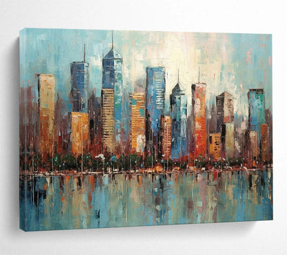 Colorful Cityscape Reflection - Vibrant Urban Living DLZ077