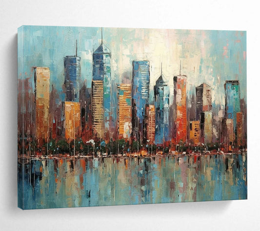 Colorful Cityscape Reflection - Vibrant Urban Living DLZ077