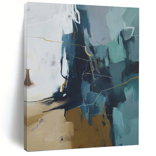 Colossal Hand - Painted Custom Textured Abstract Canvas for Hotel Suite & Living Room DKH1016
