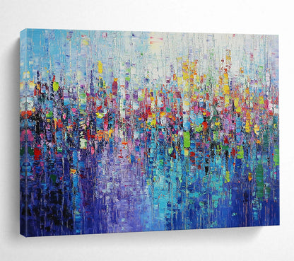 “Impasto Cityscape in Vivid Colors” - Pointillist - Inspired Painting On Canvas HB0519