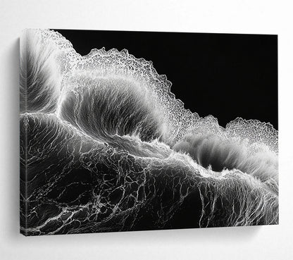 “Monochrome Wave Dynamics” - Blacks, Whites, Textured Waves - Photographic Art HB1620