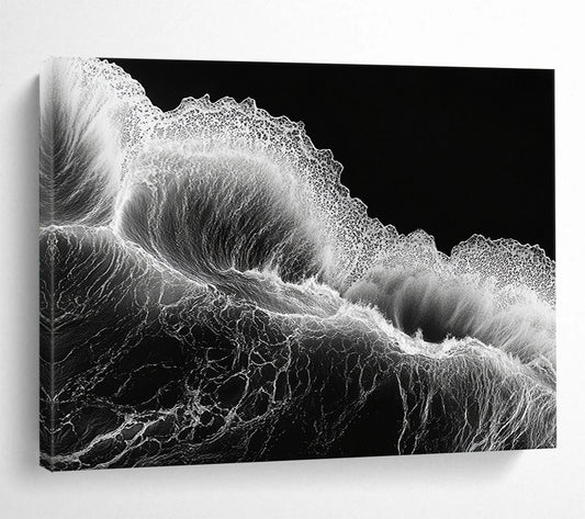 “Monochrome Wave Dynamics” - Blacks, Whites, Textured Waves - Photographic Art HB1620