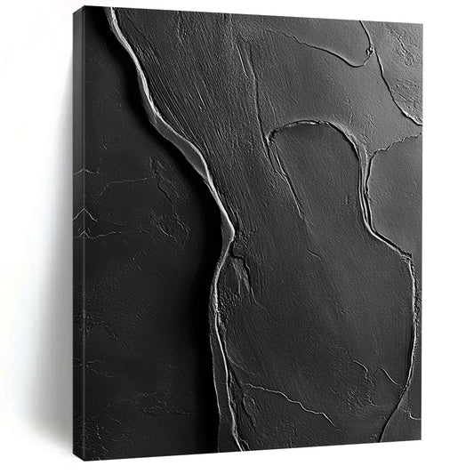 Contemporary abstract artwork featuring textured black paper blending into human body contours rich in detail and depth. DLZ1204
