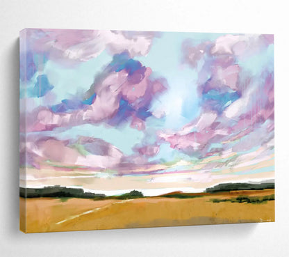 Pink - Purple Cloud Pastoral Painting: Restoring the Poetic Sky of the Pastoral DLZ149