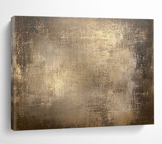 “Bronze - Toned Textured Canvas” - Shades of Brown, Metallic Gold, Abstract Grunge - Acrylic Painting HB1616