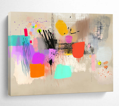 “Colorful Mixed - Media Abstract” - Contemporary Abstract Painting HB0533