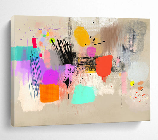 “Colorful Mixed - Media Abstract” - Contemporary Abstract Painting HB0533