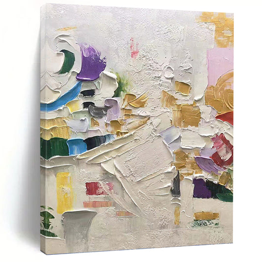Large - Format Hand - Painted Custom Textured Abstract Mural for Hotel Suite & Entryway DKH1035