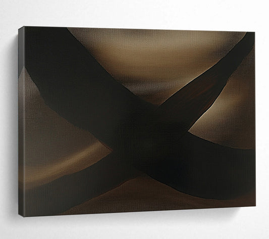 “Earthy Curves” - Brown, Black, Abstract Shapes - Acrylic Painting HB1476