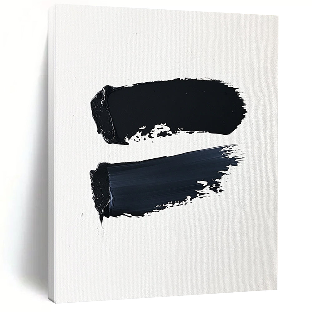 Contemporary abstract artwork featuring bold brushstrokes on textured canvas exuding minimalist elegance against a solid background. DLZ1607