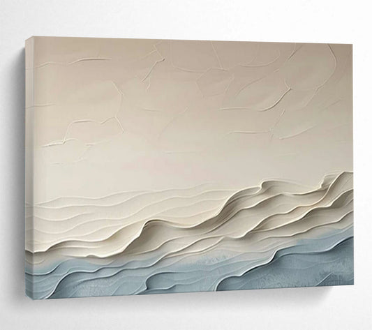 Textured Neutral Waves - Serene Living Room Art DLZ251