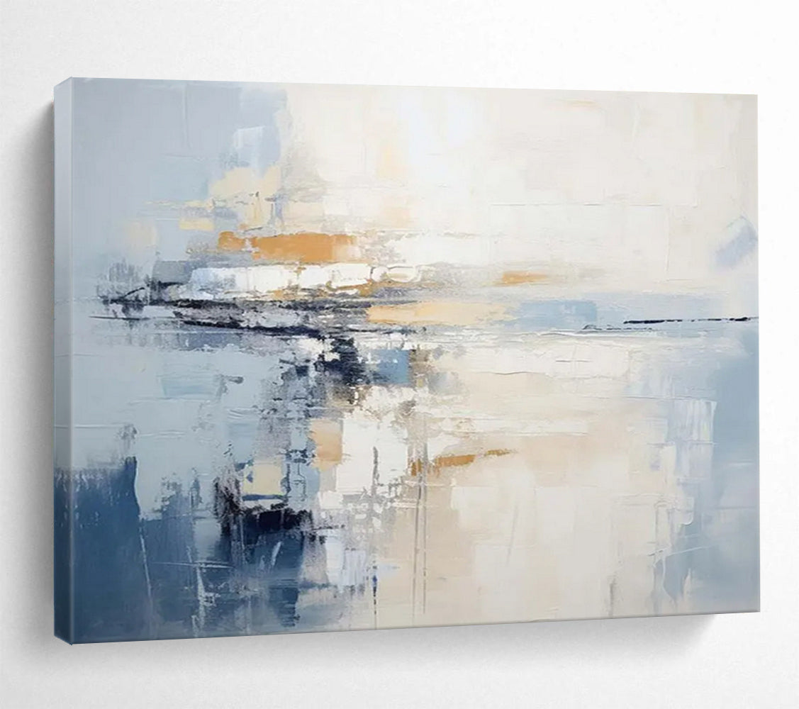 Blue & Beige Horizon Abstract - Modern Office Clarity DLZ090