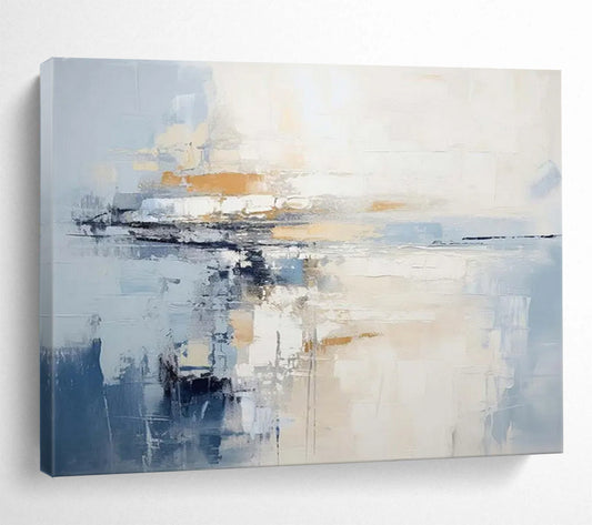 Blue & Beige Horizon Abstract - Modern Office Clarity DLZ090