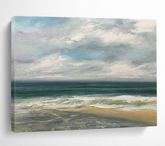 Serene Coastal Beach Scene - Relaxing Living Room Art DLZ021