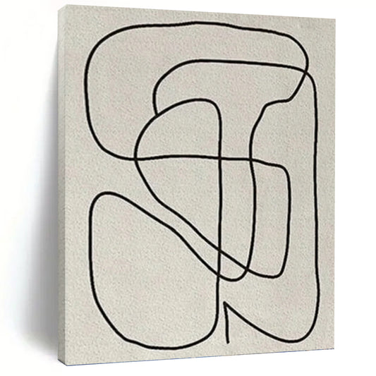 Designer - Crafted Elegance: Hand - Painted Textured Canvas Abstract for Bedroom & Dining Room DKH1136