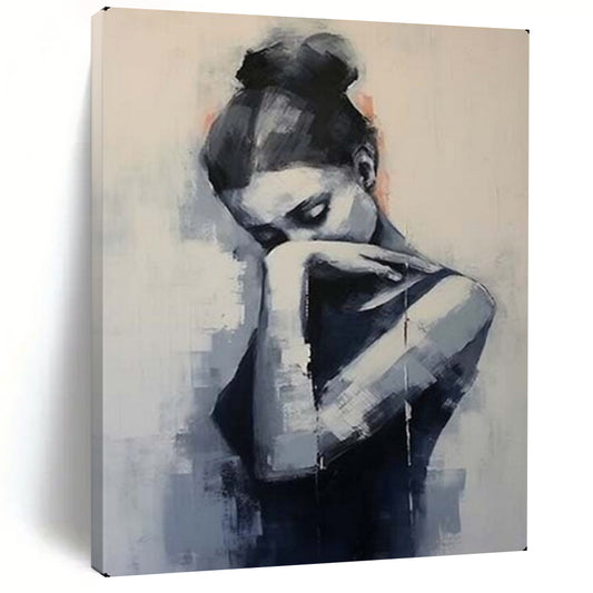Hand-Painted Large-Scale Textured Abstract Wall Art for Bedroom & Meditation Room LargeART2140