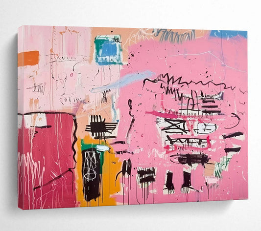 Bold Pink Abstract Expressionism - Modern Living Room or Office Focal Point DLZ198