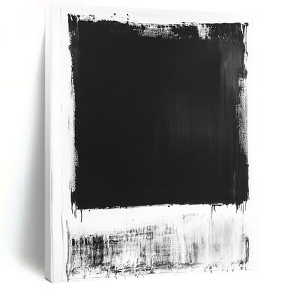 Black and White Bold Rectangle "Minimal Impact" Painting On Canvas HB276