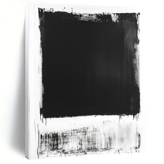 Black and White Bold Rectangle "Minimal Impact" Painting On Canvas HB276
