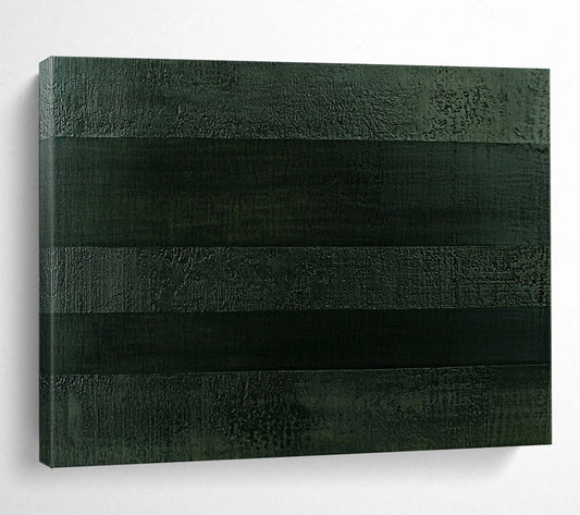“Textured Dark Green Stripes” - Minimalist Abstract Painting HB0527