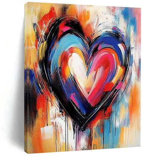 Contemporary abstract painting features vibrant colors and dynamic shapes creating a unique artistic expression for modern decor. DLZ1776