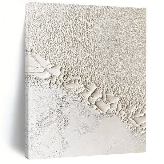 Contemporary hand-painted abstract artwork featuring textured white waves at the wall and ceiling edge, symbolizing creativity and innovation in architectural design. DLZ1215