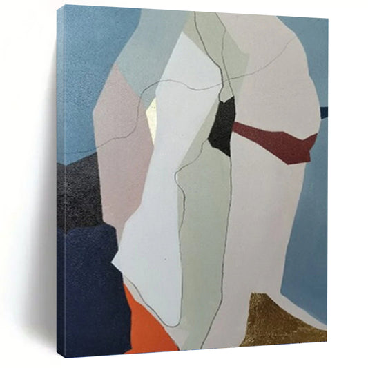 Large - Format Custom - Painted Textured Canvas Abstract for Bedroom & Office DKH1053