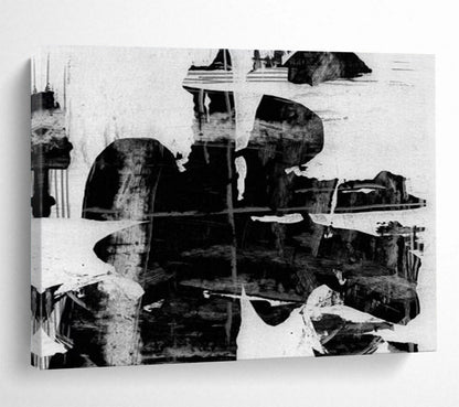 Monochrome Abstract Fusion - Oversized Edgy Living Room Art DLZ134