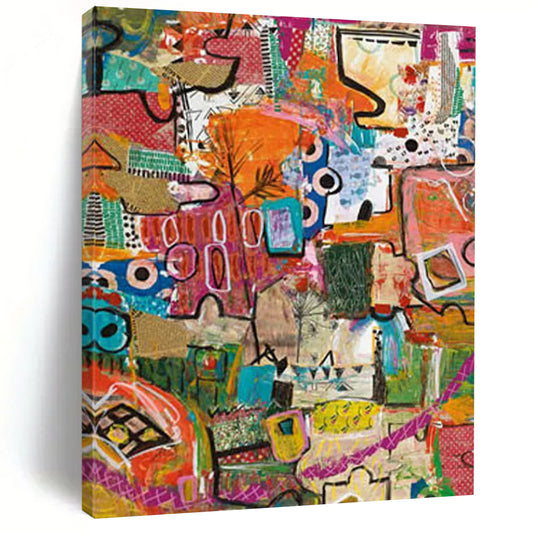 Custom Hand-Painted Abstract Artworks: Textured Wonders for Dining Room & Living Room DTP293