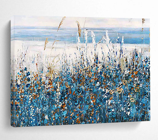Coastal Wildflower Field - Serene Living Room or Bathroom Art DLZ203